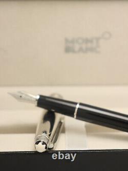 Montblanc Meisterstuck Black Body + Silver Clip Fountain Pen Without Ink