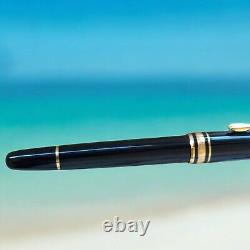 Montblanc Meisterstuck Black Fountain Pen, Serial Engraved, Pristine Condition