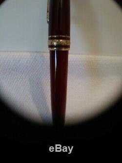 Montblanc Meisterstuck Classique Ballpoint Pen Burgundy Gold Trim New Refill