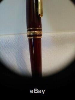 Montblanc Meisterstuck Classique Ballpoint Pen Burgundy Gold Trim New Refill