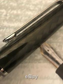 Montblanc Meisterstuck Classique Solitaire Carbon Steel Fountain Pen APRIL 18
