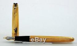 Montblanc Meisterstuck Fountain Pen 144 Solitaire Barley Gold Plated Mint