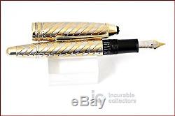 Montblanc Meisterstuck N, 146 Chevron Solid Gold Two Tones Fountain Pen Wood Box