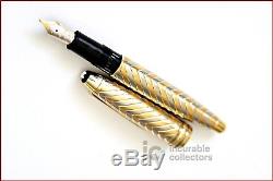 Montblanc Meisterstuck N, 146 Chevron Solid Gold Two Tones Fountain Pen Wood Box