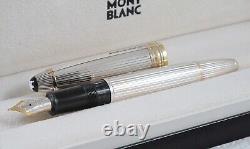 Montblanc Meisterstuck Silver Solitaire Pinstripe 146 Fountain Pen 18k F Nib