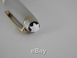 Montblanc Meisterstuck Solitaire Sterling Silver Barley Fountain Pen F Excellent