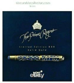 Montblanc Prince Regent 888 Le Fountain Pen 18 K Gold Ruby Diamonds Crown 1995