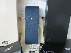 Montblanc Sartorial 2 Pen Leather Pouch Case Hard Shell Indigo Blue 115414 NIB