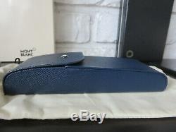 Montblanc Sartorial 2 Pen Leather Pouch Case Hard Shell Indigo Blue 115414 NIB