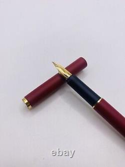 Montblanc Slim Red Matte Fountain Pen Fine Nib 1980's Germany
