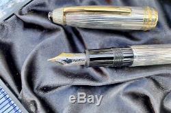 Montblanc Solitaire 146s LeGrand Sterling Silver F gold nib fountain pen