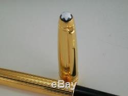 Montblanc Solitaire Vermeil Pinstripe Gold Rollerball Pen New In Box 163vp