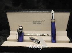 Montblanc Starwalker Blue Body + Silver Clip Ballpoint Pen I Black Ink