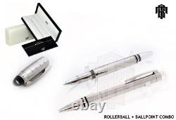 Montblanc Starwalker Stainless Steel Ballpoint + Rollerball Pen Combo Set