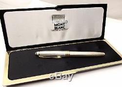 Montblanc Sterling Silver Meisterstuck Fountain Pen 4810 18K Gold Solitaire