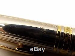 Montblanc Sterling Silver Meisterstuck Fountain Pen 4810 18K Gold Solitaire