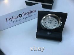 Montblanc Timepieces Mini leather Westside palladium quartz clock NEW
