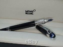 Montblanc pen StarWalker 118845 fountain M medium nib black resin Blue Cap NEW