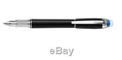 Montblanc pen StarWalker 118845 fountain M medium nib black resin Blue Cap NEW