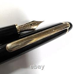 NEAR MINT Montblanc Meisterstuck Fountain Pen 14K Gold-Coated Clip EF Nib, Black
