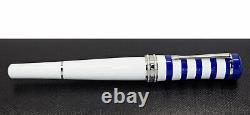 NEW Montblanc Bonheur Weekend Collection White & Blue Roller Ball Pen 118502