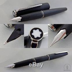NOS Vintage Montblanc 220 Black PT Fountain Pen 14K OM Nib Germany c1970