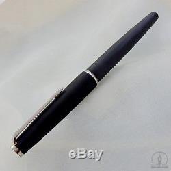 NOS Vintage Montblanc 220 Black PT Fountain Pen 14K OM Nib Germany c1970