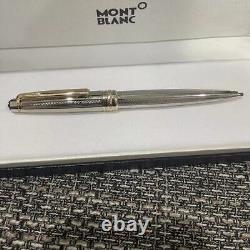 New Montblanc 2866 Meisterstuck Silvery Metal Ballpoint Pen Grid Shape 164P