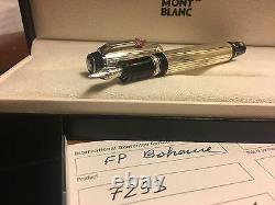 New Montblanc Boheme 7293 Je T'aime Pink Heart M Sterling Silver Fountain Pen