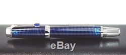 New Montblanc Boheme Paso Doble Bleu Platinum Roller Ball Pen 104920