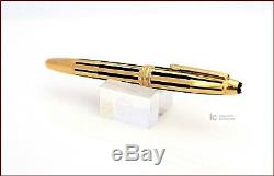 New Montblanc Le Grand Black /gold Stripes Solitaire Fountain Pen F