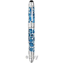 New Montblanc Meisterstuck 149 Blue Hour skeleton fountain pen with box + papers