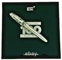 New Montblanc Soulmakers Diamond 100 Year Ann Ceramic Silver Fountain Pen