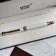 New Montblanc meisterstack mb163 gold white Rollerball pen With Box