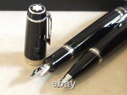 Official Dealer NEW MontBlanc Black & Silver Boheme Retractable Founbtain Pen+ B