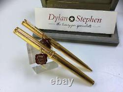 Parker Premier 75 gold plated barley fountain pen and ballpoint pen set UNUSED
