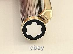 RARE Vintage MONTBLANC Classic Fountain Pen Silver Gold Pinstripe Germany 1970s