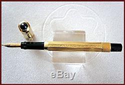 Rare Astoria N2 Octagonal 18 Kr Gold Safety Fountain Pen Turquoise Top 1930