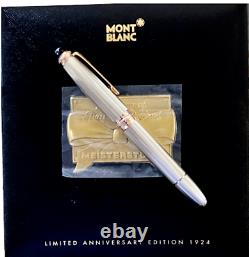 Rare MONTBLANC Meisterstück146 Silver 75 Ann LE Diamond Fountain Pen 1999