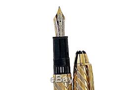 Rare Montblanc Meisterstuck N. 146 Chevron Solid 18k Gold Fountain Pen 60.5 G