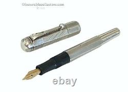 Rare Montblanc Sarastro N 25 push knob Silver octagonal fountain pen 1938