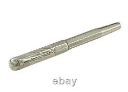 Rare Montblanc Sarastro N 25 push knob Silver octagonal fountain pen 1938