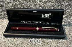 Superb Mont Blanc Meisterstück 144 Bordeaux Fountain Pen-broad Nib-original Box