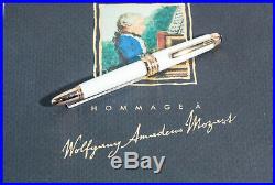 Tribute to MONTBLANC MOZART 114 Masterpiece Solitaire Fountain Pen White & Gold