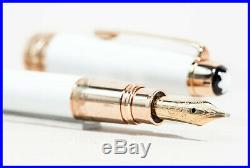 Tribute to MONTBLANC MOZART 114 Masterpiece Solitaire Fountain Pen White & Gold