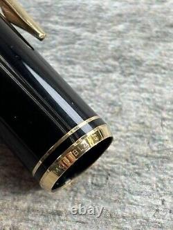VTG Mont Blanc 990/01 West Germany Blue Ink Fountain Pen Gold Black With Case Box