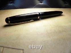 Vintage Jet Black Montblanc 3-44 Fountain Pen-14K Gold Nib-Germany 1948-1954