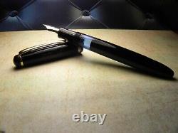 Vintage Jet Black Montblanc 3-44 Fountain Pen-14K Gold Nib-Germany 1948-1954