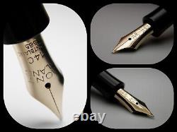 Vintage Jet Black Montblanc 3-44 Fountain Pen-14K Gold Nib-Germany 1948-1954