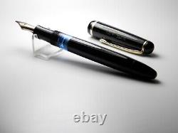 Vintage Jet Black Montblanc 3-44 Fountain Pen-14K Gold Nib-Germany 1948-1954